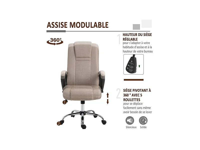 Fauteuil de bureau RAPHY beige