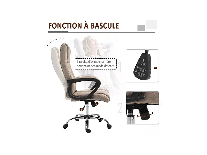 Fauteuil de bureau RAPHY beige