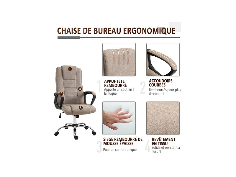 Fauteuil de bureau RAPHY beige