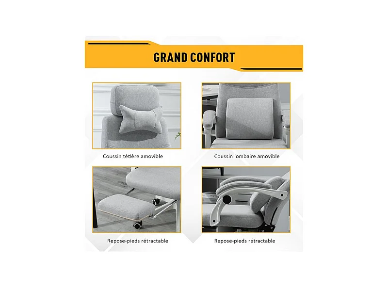 Fauteuil de bureau MANAGER lin gris