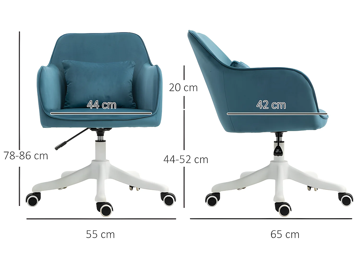 Chaise de bureau massante ANITA bleue