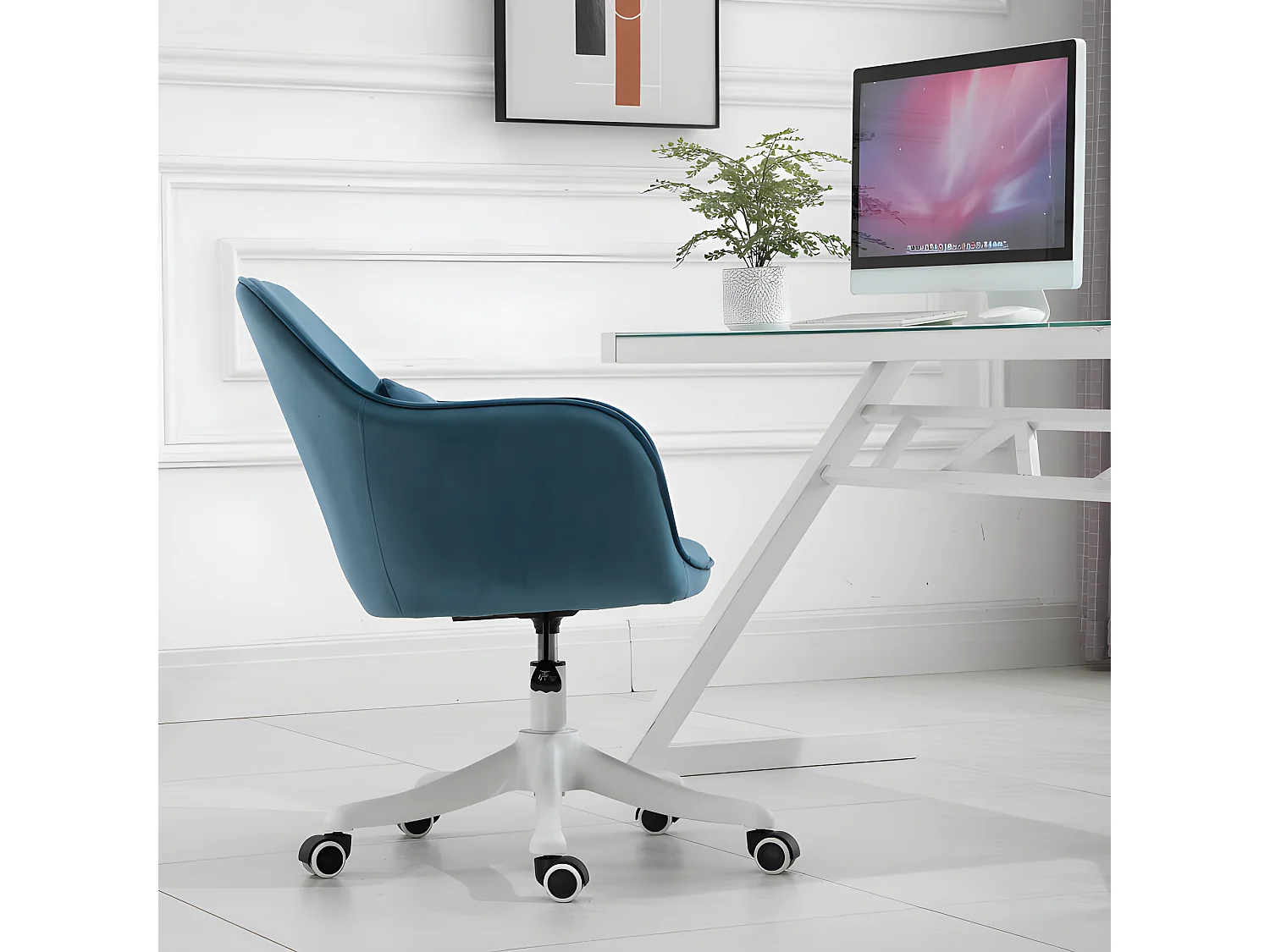 Chaise de bureau massante ANITA bleue