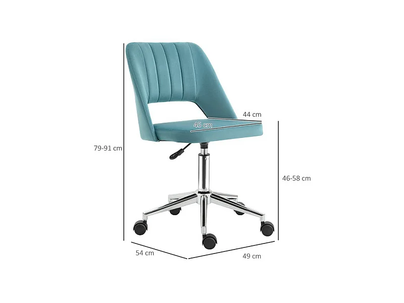 Chaise de bureau design VALERIA bleu canard