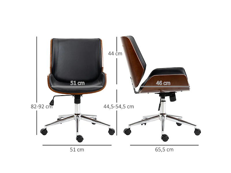 Chaise de bureau vintage CONRAD bois