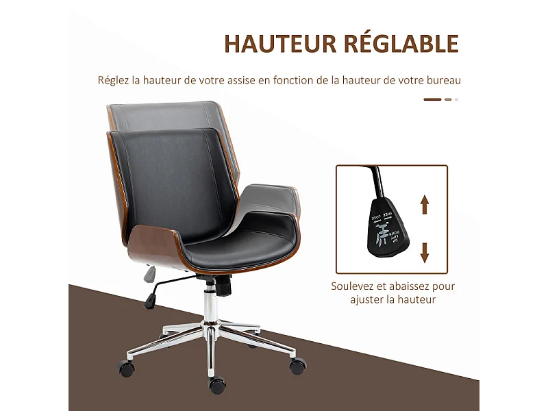 Chaise de bureau vintage CONRAD bois