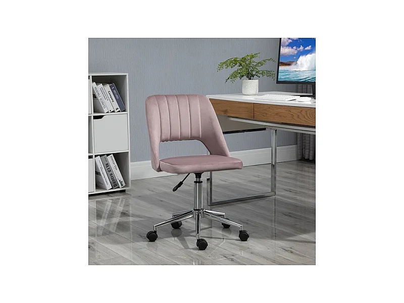 Chaise de bureau design Charlotte rose poudré