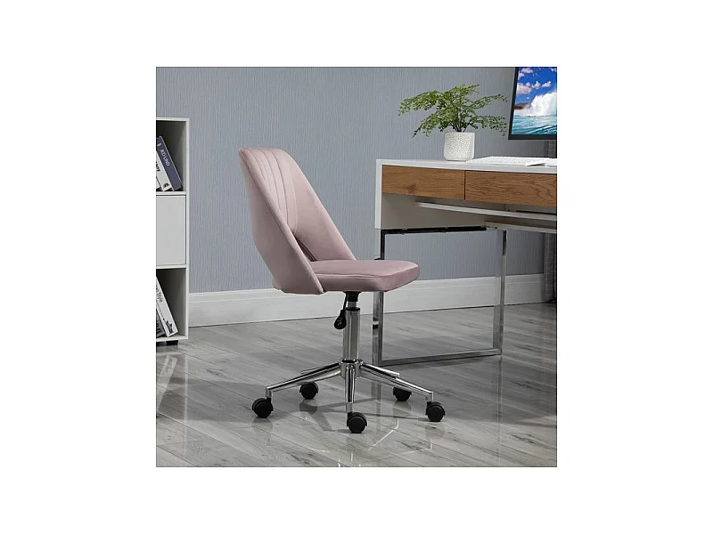 Chaise de bureau design Charlotte rose poudré