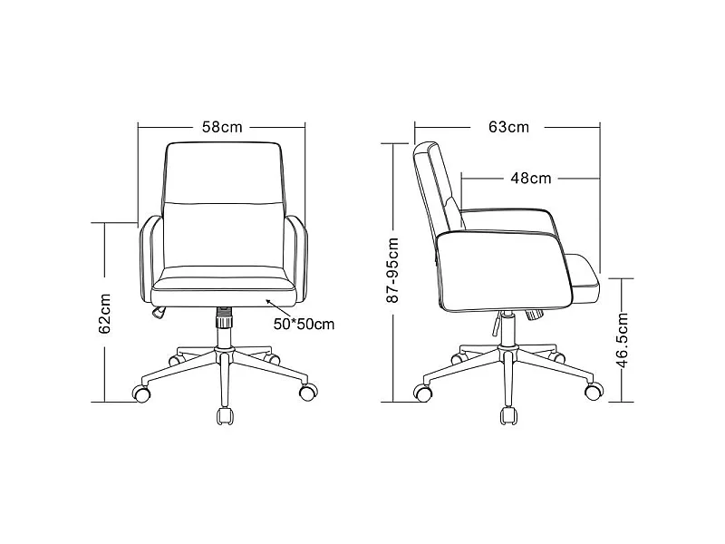 Chaise de bureau Paris grise