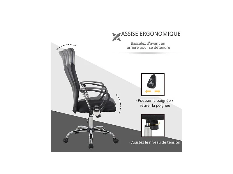 Fauteuil de bureau ergonomique JOHAN Noir