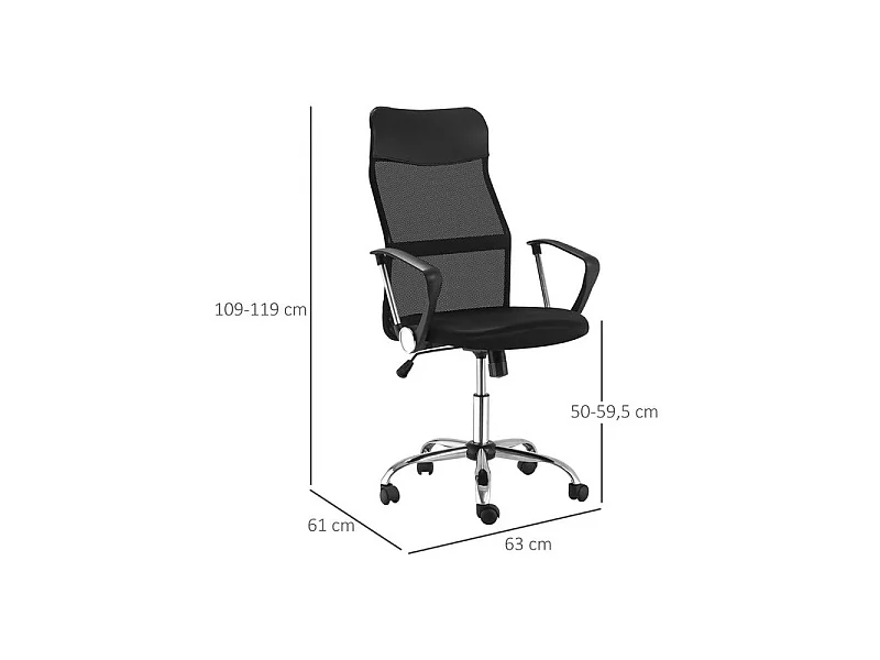 Fauteuil de bureau ergonomique JOHAN Noir
