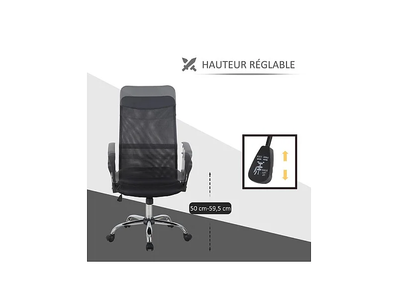 Fauteuil de bureau ergonomique JOHAN Noir