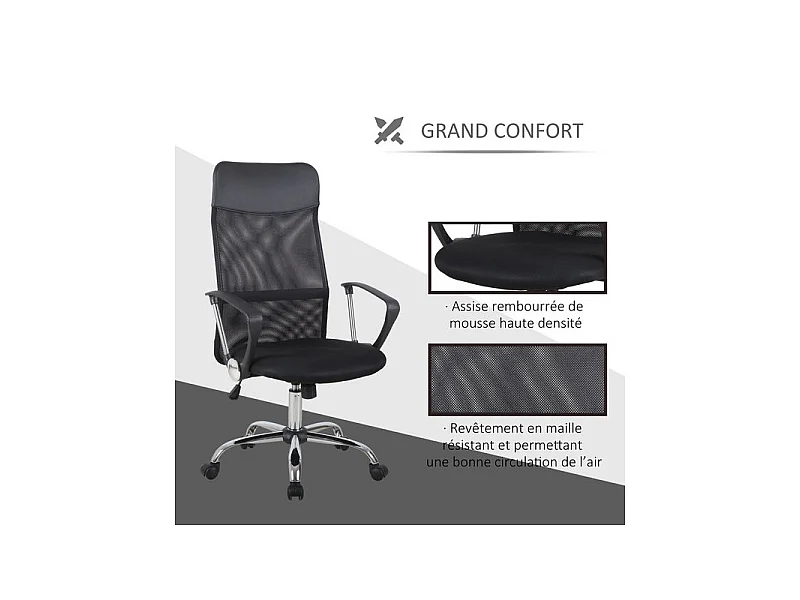 Fauteuil de bureau ergonomique JOHAN Noir