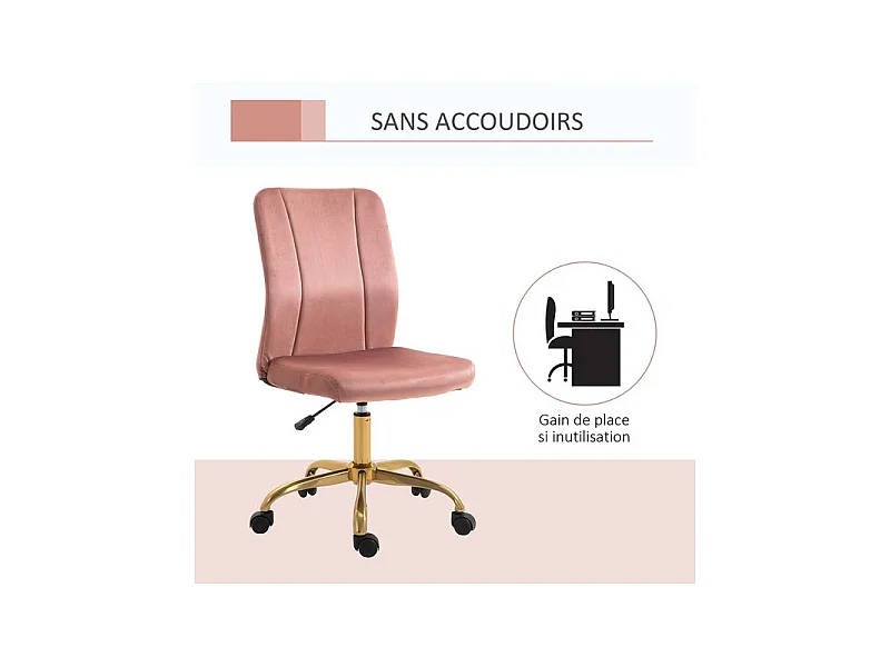 Chaise de bureau EMILY rose poudré