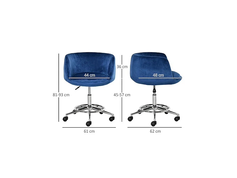 Chaise de bureau design WHEEL bleu roi