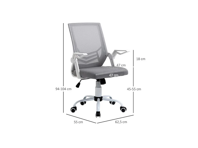Fauteuil de bureau Design HILGE gris et blanc