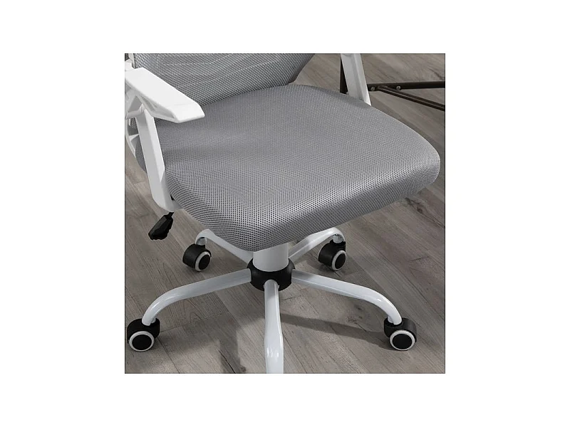 Fauteuil de bureau Design HILGE gris et blanc
