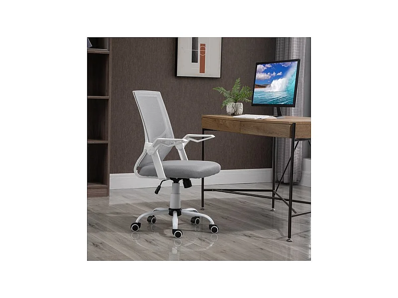 Fauteuil de bureau Design HILGE gris et blanc