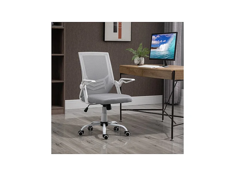 Fauteuil de bureau Design HILGE gris et blanc