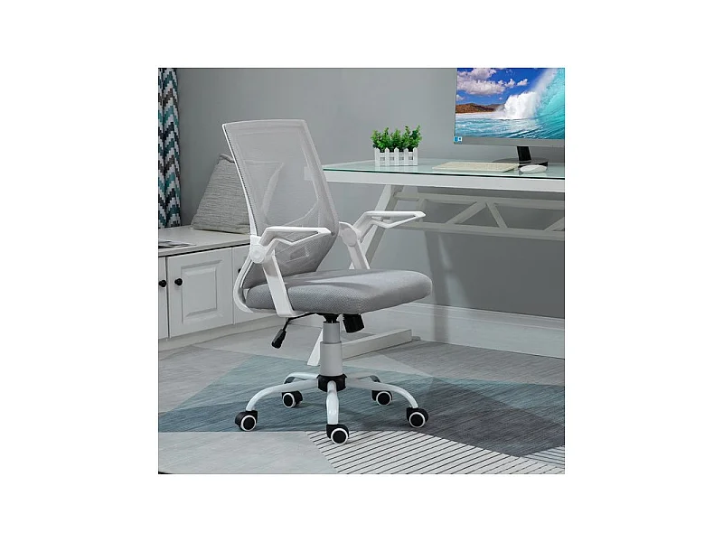 Fauteuil de bureau Design HILGE gris et blanc
