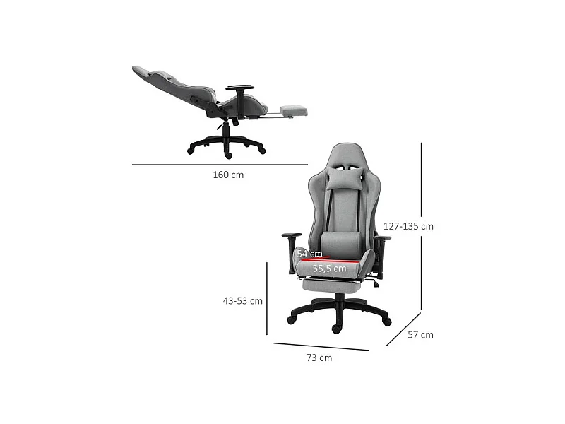 Fauteuil de bureau FORD gris