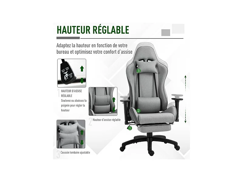 Fauteuil de bureau FORD gris