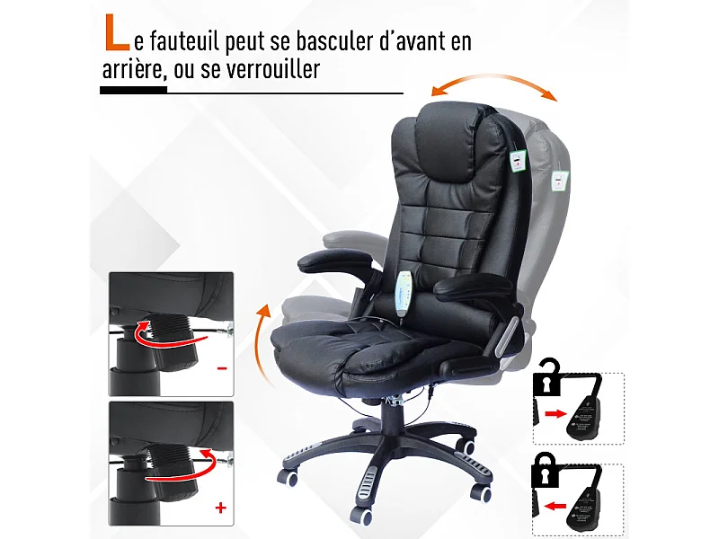 Fauteuil De Bureau Massant Baly Noir