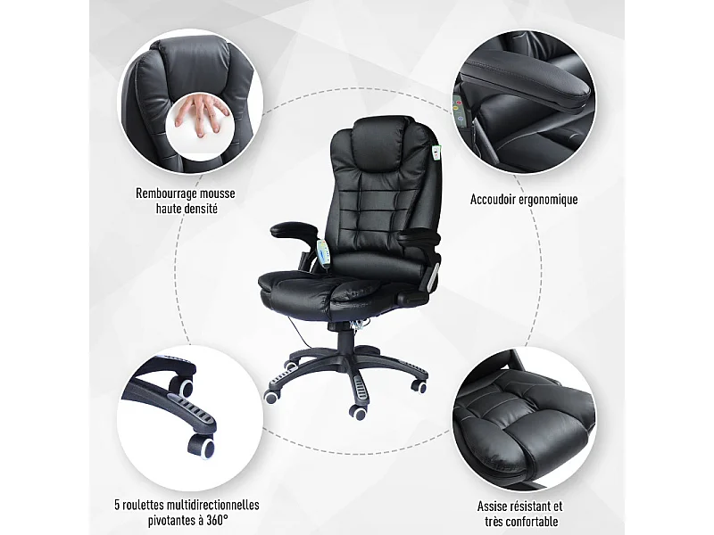 Fauteuil De Bureau Massant Baly Noir