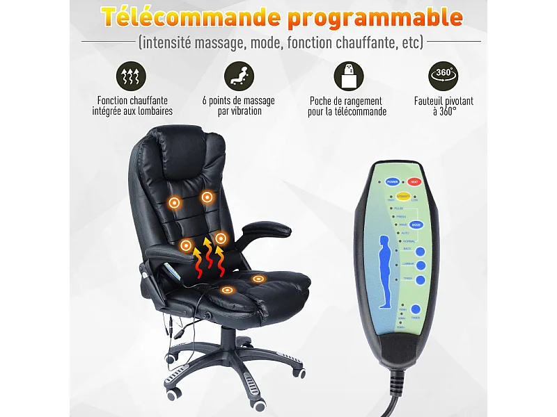 Fauteuil De Bureau Massant Baly Noir