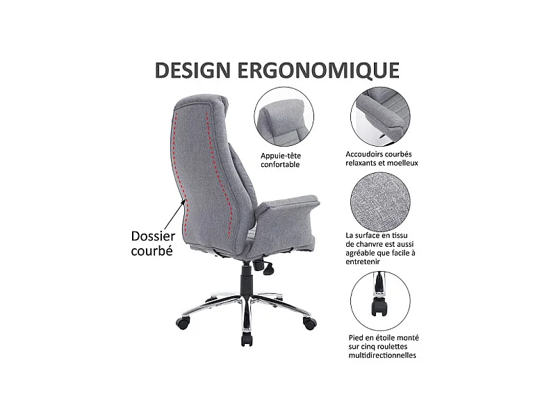 Fauteuil de bureau Greg gris