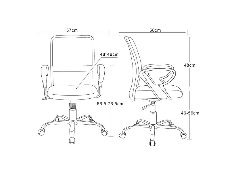 Chaise de bureau pivotante Santi Noire