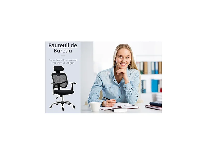 Chaise de bureau REGAN noire