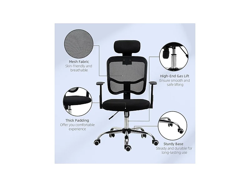 Chaise de bureau REGAN noire