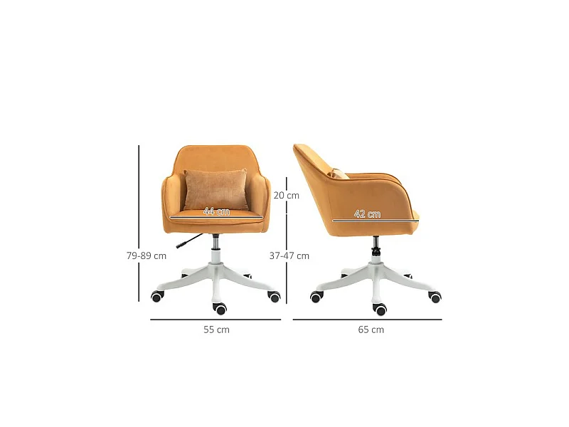 Chaise de bureau massante INES jaune d'or