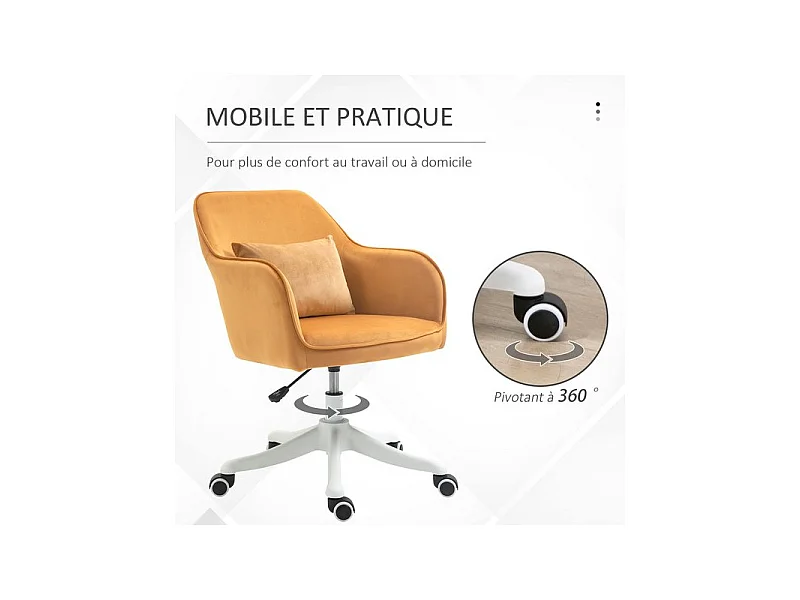 Chaise de bureau massante INES jaune d'or