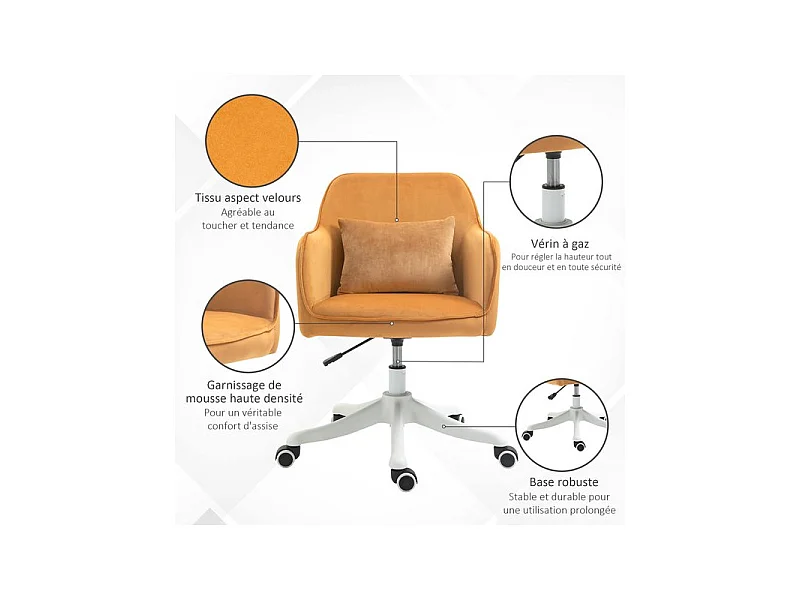 Chaise de bureau massante INES jaune d'or