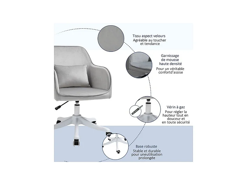 Chaise de bureau FACTORY Gris clair