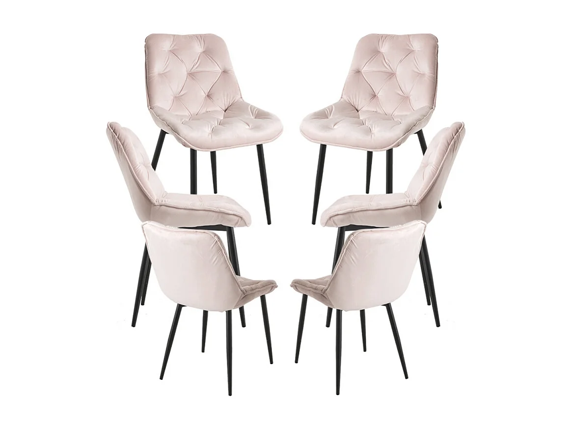 Packs Sillas Comedor - Pack 6 Sillas Miska Terciopelo - Rosa