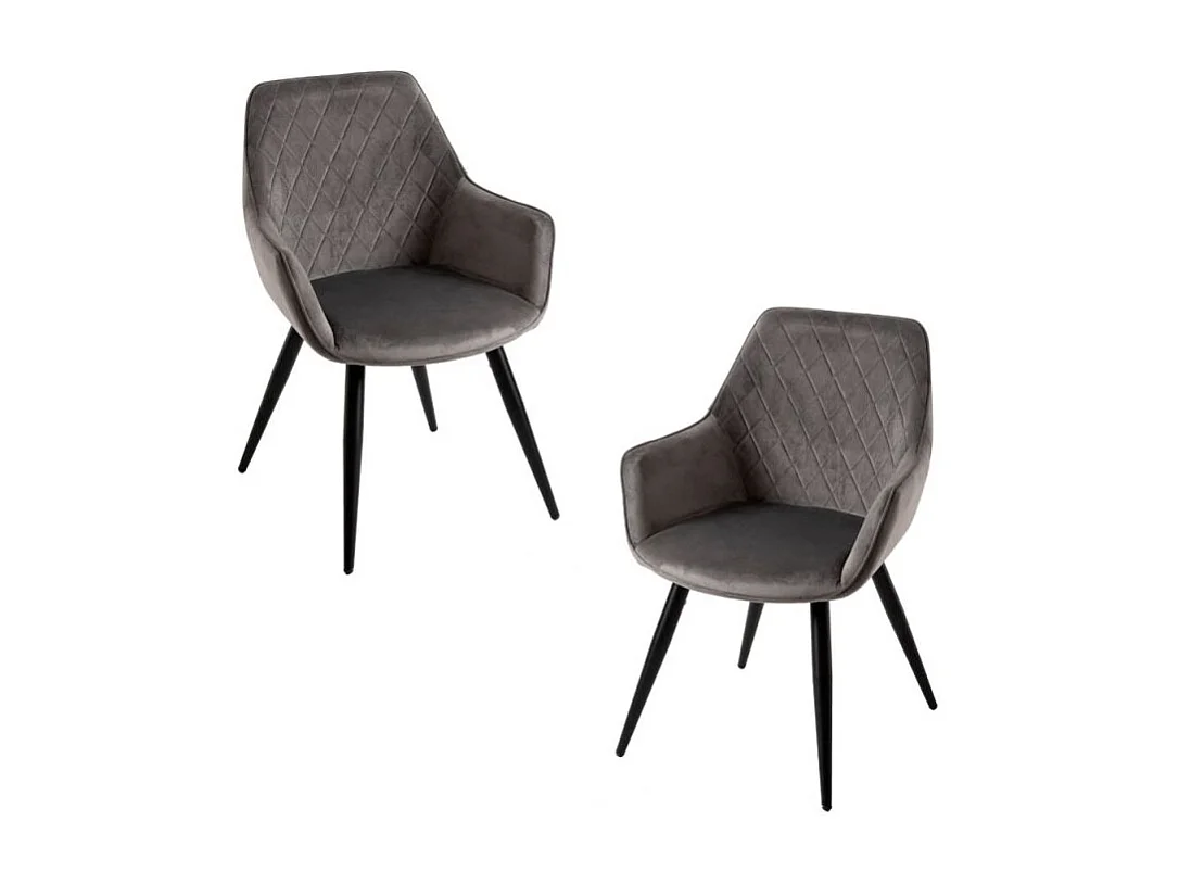 Packs Sillas Comedor - Pack 2 Sillas Kres Terciopelo - Gris oscuro