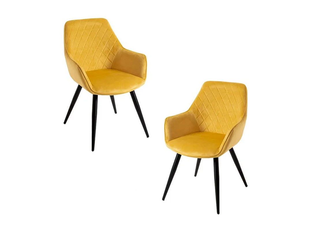 Packs Sillas Comedor - Pack 2 Sillas Kres Terciopelo - Amarillo