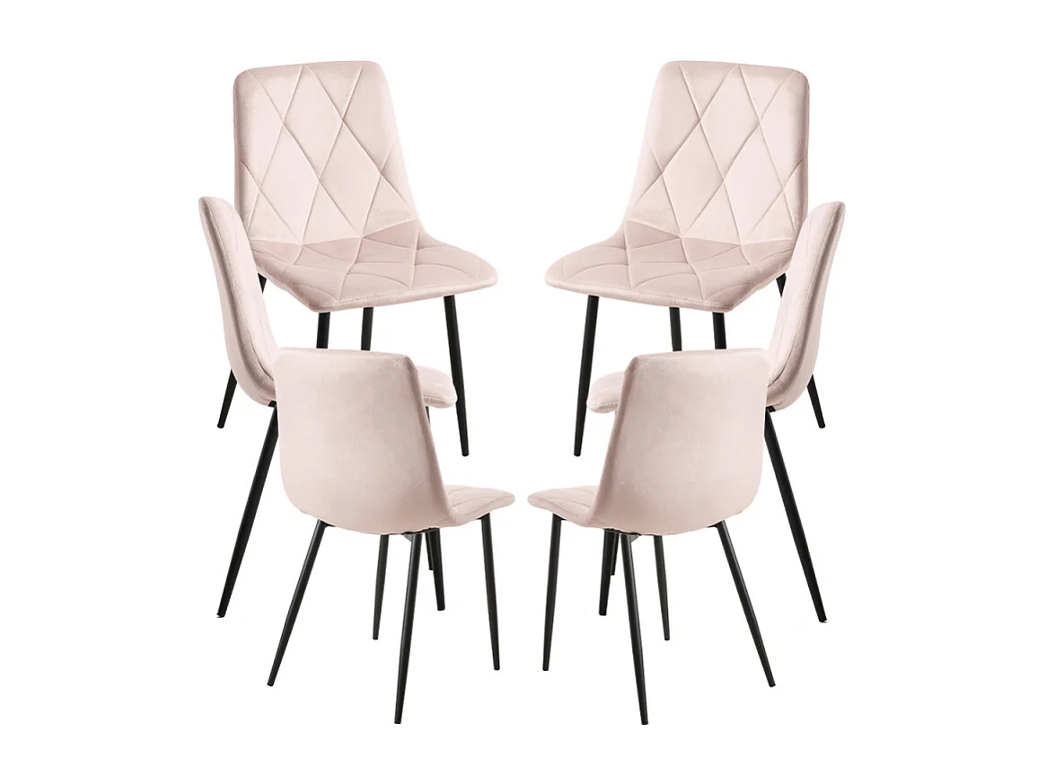 Packs Sillas Comedor - Pack 6 Sillas Lyke Terciopelo - Rosa
