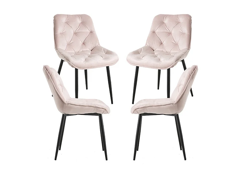 Packs Sillas Comedor - Pack 4 Sillas Miska Terciopelo - Rosa
