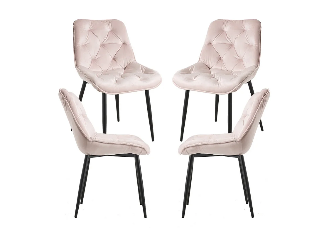 Packs Sillas Comedor - Pack 4 Sillas Miska Terciopelo - Rosa