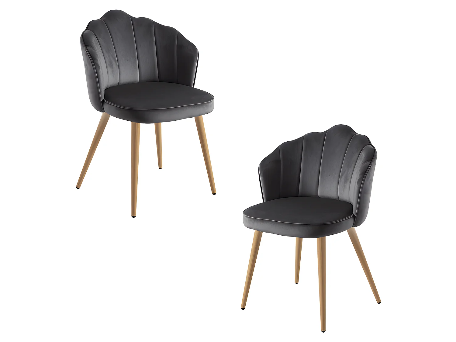 Packs Sillas Comedor - Pack 2 Sillas Blume Terciopelo - Gris oscuro
