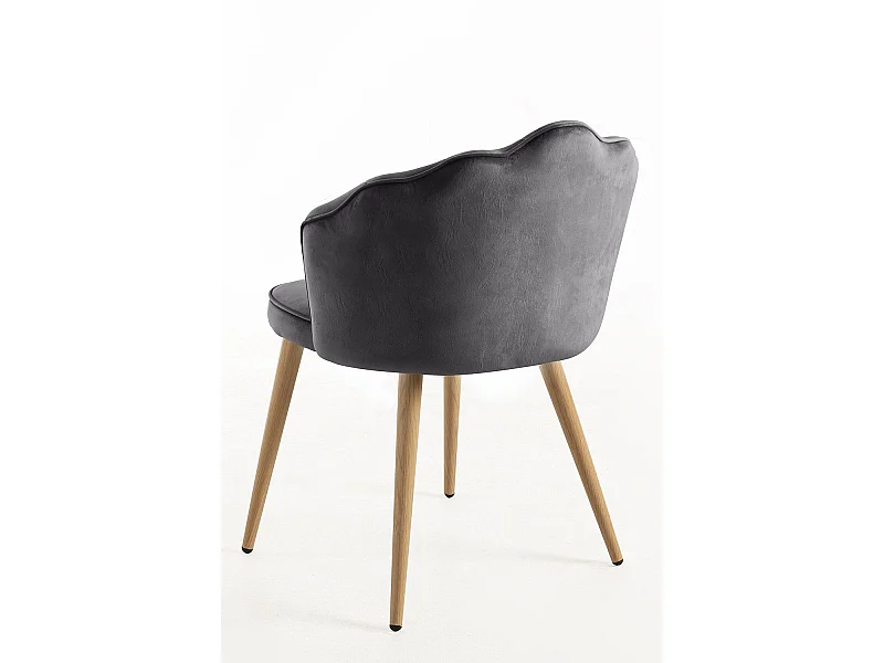 Packs Sillas Comedor - Pack 4 Sillas Blume Terciopelo - Gris oscuro