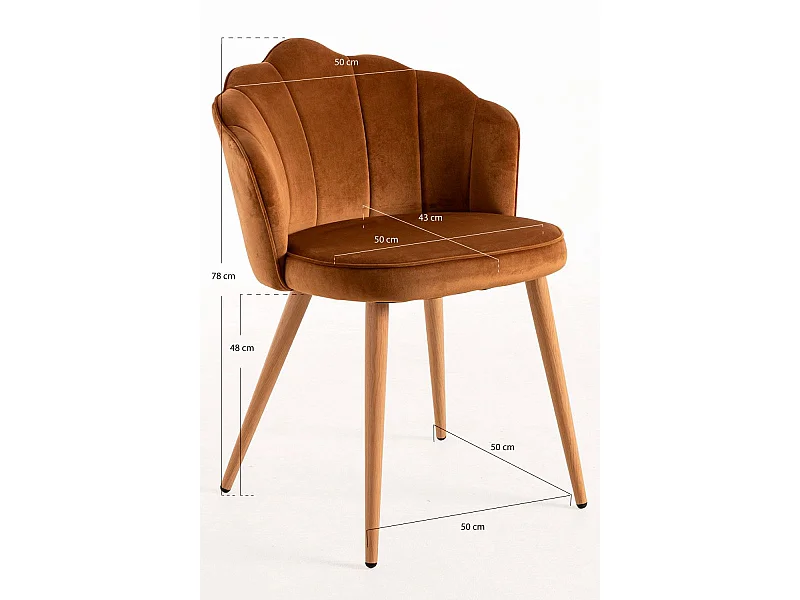 Packs Sillas Comedor - Pack 4 Sillas Blume Terciopelo - Marrón Claro