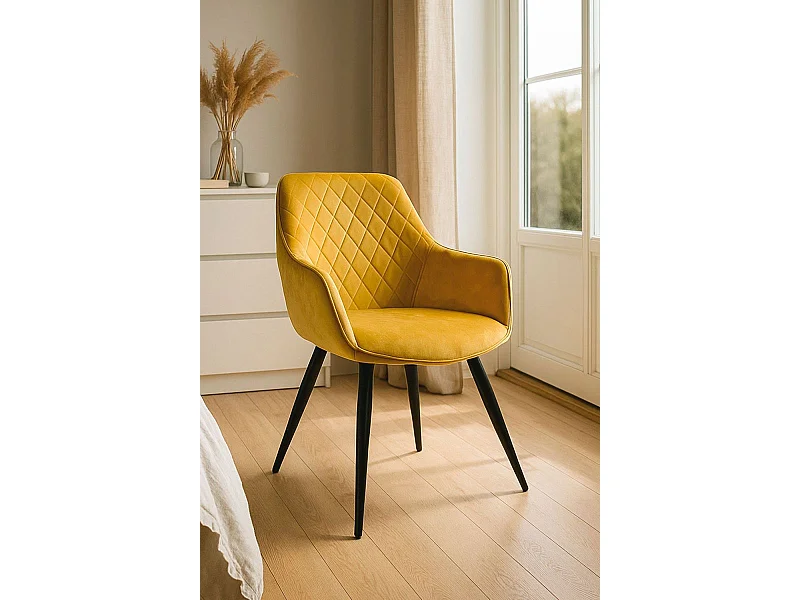 Sillas Comedor - Silla Kres Terciopelo - Amarillo