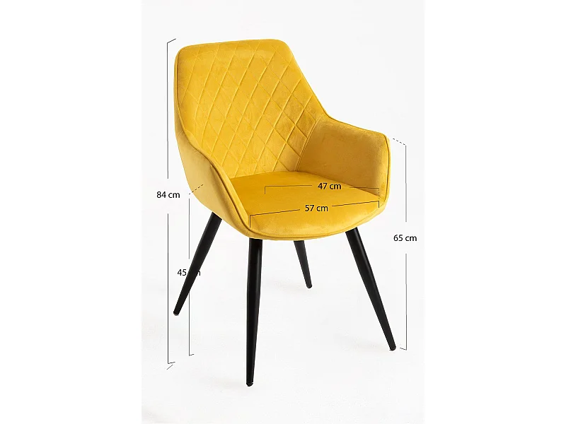 Sillas Comedor - Silla Kres Terciopelo - Amarillo