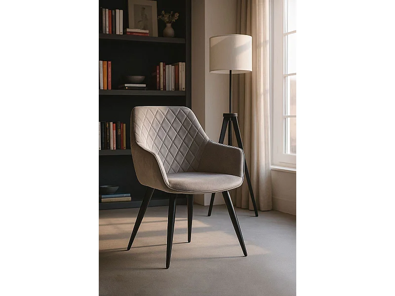 Sillas Comedor - Silla Kres Terciopelo - Gris