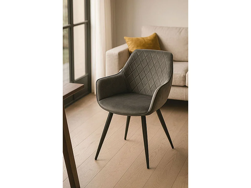 Sillas Comedor - Silla Kres Terciopelo - Gris oscuro