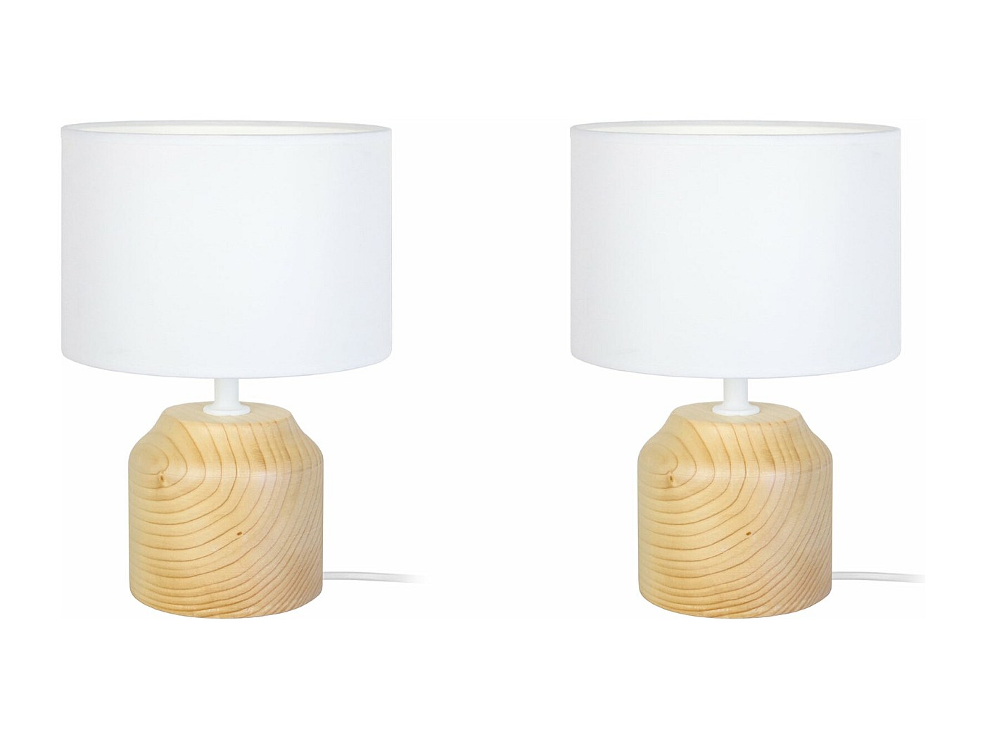 2 Lampes De Chevet En Bois Massif - Style Nordique Vintage, Abat-jour Tissu Lumière Chaude, Déco Chambre